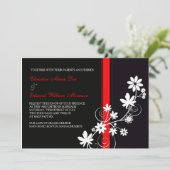 Uitnodiging voor een zwart en rood huwelijk (Staand voorkant)