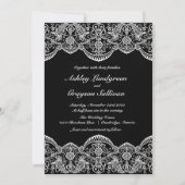 Uitnodiging voor een zwart en wit Marokkaans huwel (Voorkant)