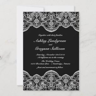 Uitnodiging voor een zwart en wit Marokkaans huwel