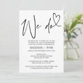 Uitnodiging voor een zwart en wit modern huwelijk (Staand voorkant)