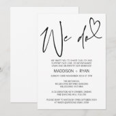 Uitnodiging voor een zwart en wit modern huwelijk (Voorkant / Achterkant)