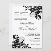 Uitnodiging voor een zwart en zilveren huwelijk (Voorkant)