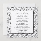 Uitnodiging voor een zwart en zilveren huwelijk (Voorkant)