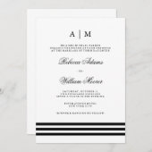 Uitnodiging voor een zwart-gesofisticeerd huwelijk (Voorkant / Achterkant)