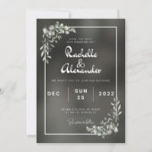 Uitnodiging voor een zwart-minimalistisch huwelijk (Voorkant)