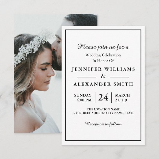 Uitnodiging voor een zwart-wit eBay-wedstrijd voor (Voorkant / Achterkant)