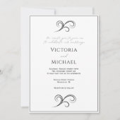 Uitnodiging voor een zwart-wit en modern huwelijk (Voorkant)