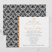 Uitnodiging voor een zwart, wit en Oranje huwelijk (Voorkant / Achterkant)