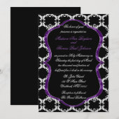 Uitnodiging voor een zwart, wit en Paars huwelijk (Voorkant / Achterkant)