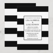 Uitnodiging voor een zwart-wit huwelijk (Voorkant / Achterkant)