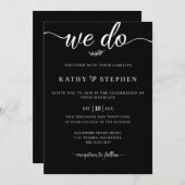 Uitnodiging voor een zwart-wit huwelijk (Voorkant / Achterkant)