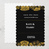 Uitnodiging voor een zwart-wit huwelijk (Voorkant / Achterkant)