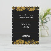 Uitnodiging voor een zwart-wit huwelijk (Staand voorkant)