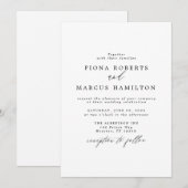 Uitnodiging voor een zwart-wit huwelijk (Voorkant / Achterkant)