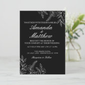 Uitnodiging voor een zwart-wit huwelijk (Staand voorkant)
