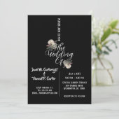 Uitnodiging voor een zwart-wit huwelijk (Staand voorkant)