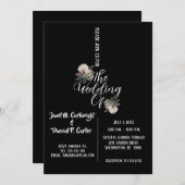 Uitnodiging voor een zwart-wit huwelijk (Voorkant / Achterkant)