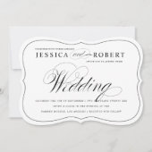 Uitnodiging voor een zwart-wit legant script bruil (Voorkant)