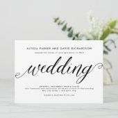 Uitnodiging voor een zwart-wit legant script bruil (Staand voorkant)