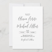 Uitnodiging voor een zwart-wit legant script bruil (Voorkant)