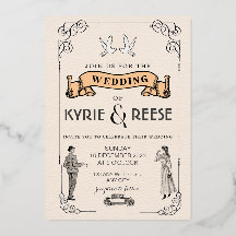 Uitnodiging voor een zwart-wit  Retro Weddenschap