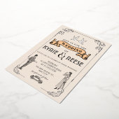 Uitnodiging voor een zwart-wit  Retro Weddenschap (Gedraaid)