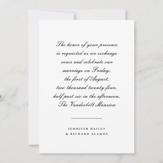 Uitnodiging voor een zwart-witscript (Voorkant)