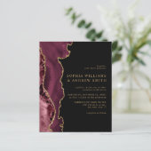 Uitnodiging voor een zwarte en Bourgognige gouden  (Staand voorkant)