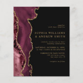 Uitnodiging voor een zwarte en Bourgognige gouden  (Voorkant)