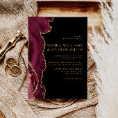 Uitnodiging voor een zwarte en Bourgognige gouden 