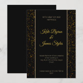 Uitnodiging voor een zwarte en gouden weddenschap (Voorkant / Achterkant)