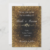 Uitnodiging voor een zwarte en gouden weddenschap (Voorkant)