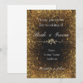 Uitnodiging voor een zwarte en gouden weddenschap (Voorkant / Achterkant)