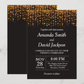 Uitnodiging voor een zwarte en gouden weddenschap (Voorkant / Achterkant)
