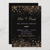 Uitnodiging voor een zwarte en gouden weddenschap (Voorkant / Achterkant)