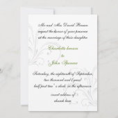 uitnodiging voor een zwarte en groene bloei bruilo (Achterkant)