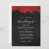 uitnodiging voor een zwarte en rode bruiloft (Voorkant)