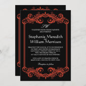 Uitnodiging voor een zwarte en rode weduwen (Voorkant / Achterkant)