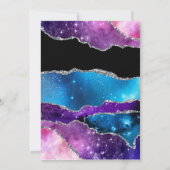 Uitnodiging voor een zwarte en sterren blauwe goud (Achterkant)