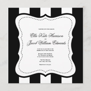 uitnodiging voor een zwarte en witte bruiloft