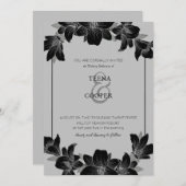 uitnodiging voor een zwarte en witte bruiloft (Voorkant / Achterkant)