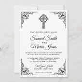 Uitnodiging voor een zwarte en witte Keltische kru (Voorkant)