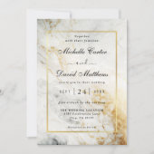 Uitnodiging voor een zwarte en witte marmer (Voorkant)