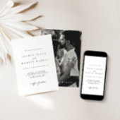 Uitnodiging voor een zwarte en witte minimalistisc