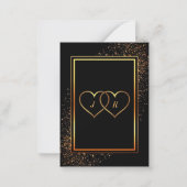 Uitnodiging voor een zwarte gouden bruiloft met ri (Achterkant)