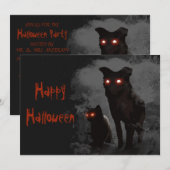 Uitnodiging voor een zwarte kat en een zwarte hall (Voorkant / Achterkant)