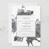 Uitnodiging voor een zwarte moderne Roos (Voorkant)