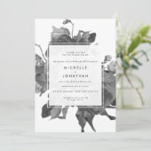 Uitnodiging voor een zwarte moderne Roos (Staand voorkant)