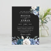 uitnodiging voor een zwarte witte en blauwe bruine (Staand voorkant)