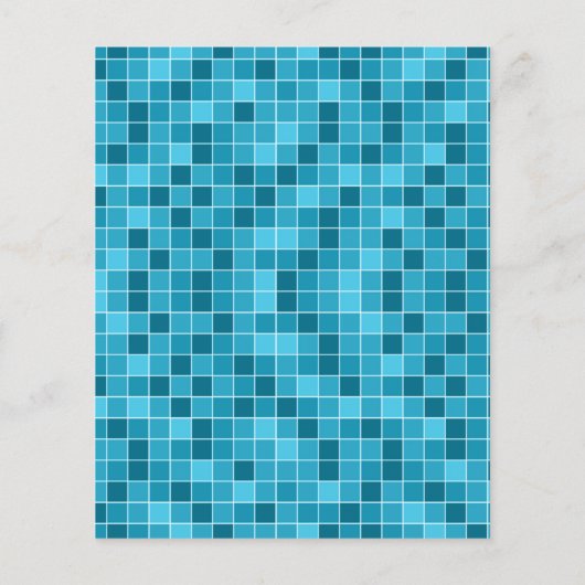 Uitnodiging voor een zwembadfeest met blauw water  flyer (Achterkant)